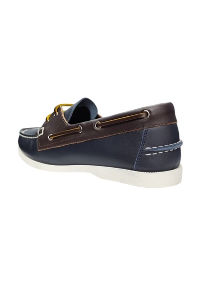 King Paolo King Shoes Lacivert Kahve Tımbırlant Erkek Ayakkabı