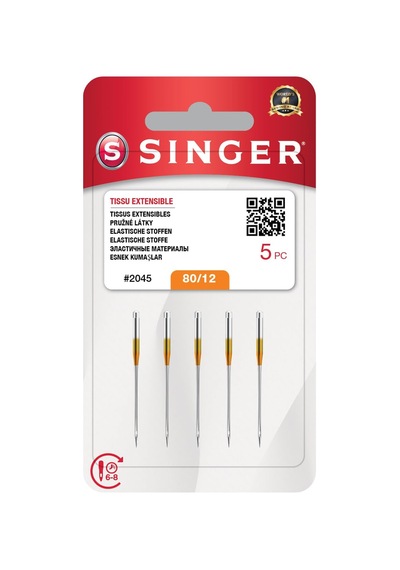 Sınger 5'li Paket Streç 2045 Dikiş Makinesi İğneleri, Boyut 80/12