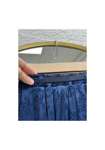 Unika Boutique Ülkü Astarlı Kemerli Organize Etek-ek752.1 Kahve Lacivert