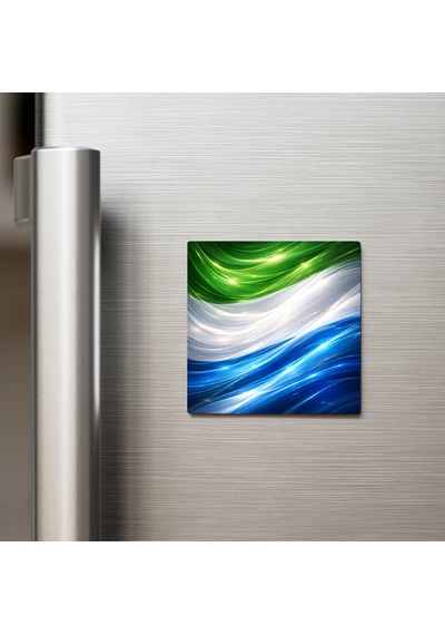 Sierra Leone Sierra Leone Abstract Ülke Bayraklı Buzdolap Magneti - 9x9 Cm