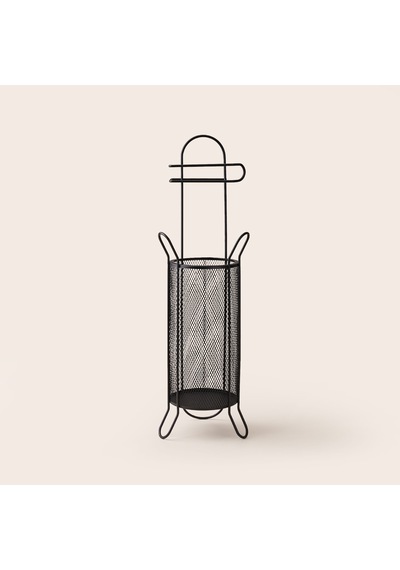 Design Metal Sepetli Tuvalet Kağıtlığı - Siyah Çok Renkli