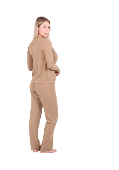 U&me Ribbed Crop 3lü Takımı Camel Çok Renkli