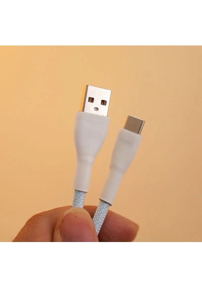 Mekanik Klavyeler İle Uyumlu Coiled Cable- Örgülü Sarmal Type-c Klavye Kablosu Green
