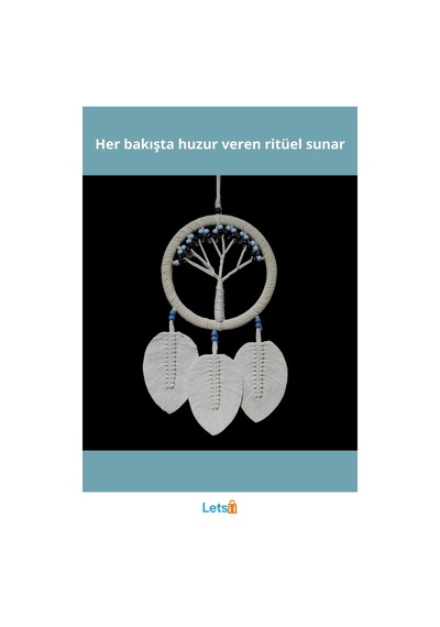 Ekru Rüya Kovan Hayat Ağacı Dream Catcher 50 Cm 1 Adet
