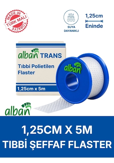 Pe 1,25cm X 5m Şeffaf Perforeli Flaster. Hipoalerjenik, Nefes Alabilen, Cilde Dost, Suya Dayanıklı