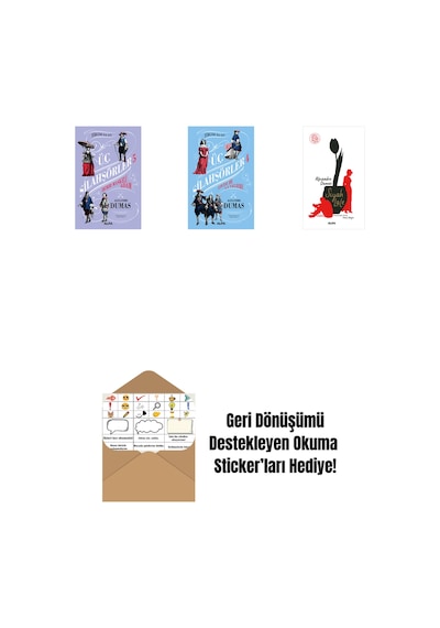 Üç Silahşörler 5 - Demir Maskeli Adam + Üç Silahşörler 4 - Louise De La Valliere + Siyah Lale + Okuma Sticker'ları