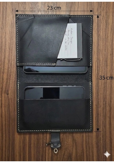 Otohousse El Yapımı Deri Tablet Organizer Kılıfı 8.5 İnç Tablet Uyumlu SİYAH