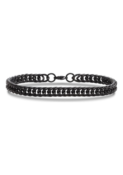 Moncuk Design Flat Mariner Çelik Zincir Bileklik 6mm 3351czb2d13 Siyah