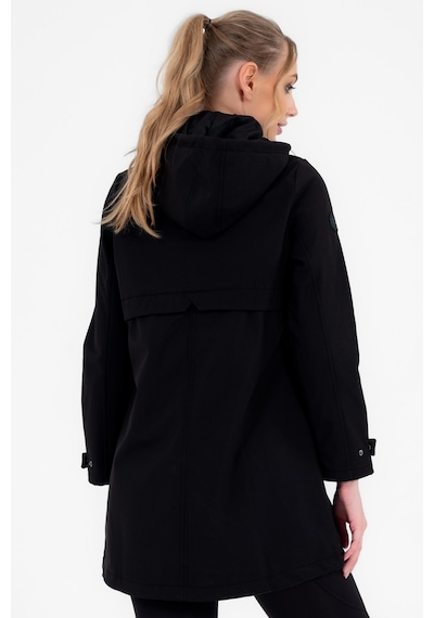 Escetic Siyah Çıkarılabilir Kapüşonlu 2 Cepli Su Ve Rüzgar Geçirmez Kadın Softshell Mont 6331-3512-siyah Siyah