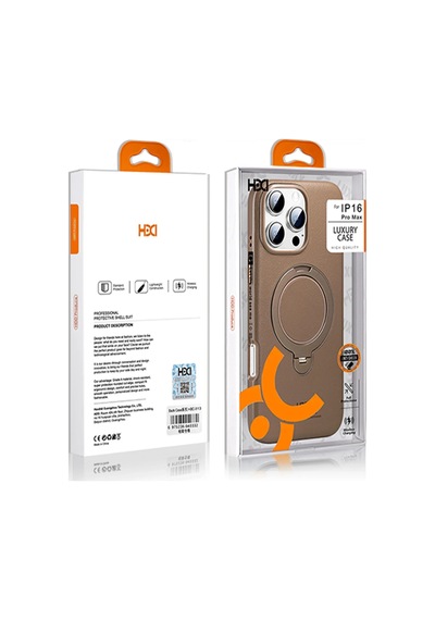 Apple Uyumlu iPhone 15 Pro Max Vapor Deri Magsafe Standlı Kılıf - Siyah