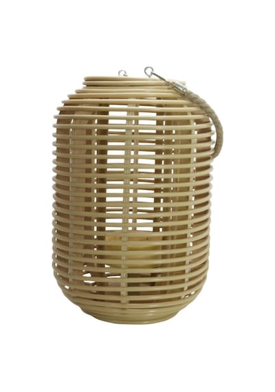 T.concept Dekoratif Halatlı Rattan Cam Hazneli Mumluk Küçük