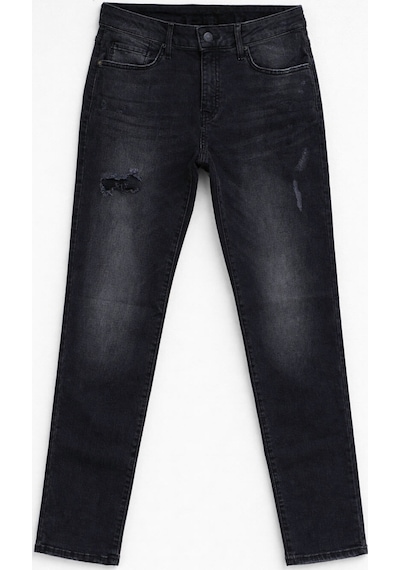 Erkek Antrasit Yırtık Detay Slim Jean Pantolon