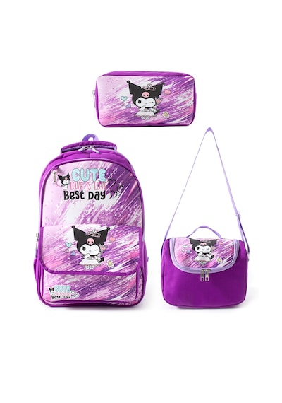 Kuromi Baskılı Okul Çantası Termal Beslenme Ve Kalemlik Kuromi Mor