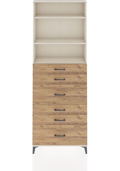 Arges Dolap 3 Raflı 6 Çekmeceli 88x30x243 Aytaşı-çam Aytaşı