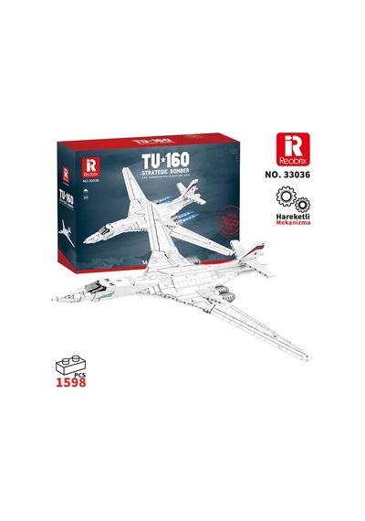 Reobrix 33036 Sovyet Tu-160 Strateji Bombardıman Jet Uçağı Yaratıcı Yapı Blok Seti Tu-160 Strategic Bomber Aircraft - 1598 Parça Reobrix 33036 Sovyet Tu-160 Strateji Bombardıman Jet Uçağı Yaratıcı Yapı Blok Seti Tu-160 Strategic Bomber Aircraft - 1598 Parça