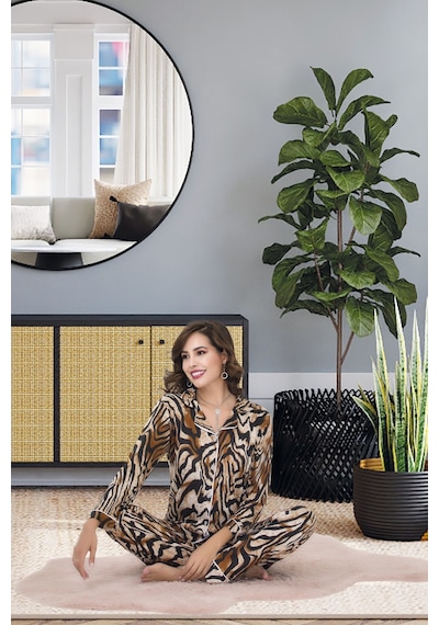 Bebekokusu Rahat Ve Şık Kadın Pijama - Leopar LEOPAR