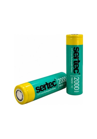 Sertec 18650 3.7v 2000mah 1c Li-ion Düz Kafa Şarjlı Pil