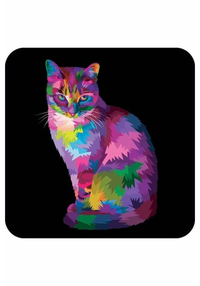 Siyah Kedi Desenli Banyo Halısı Klozet Paspas Seti Bs257n11