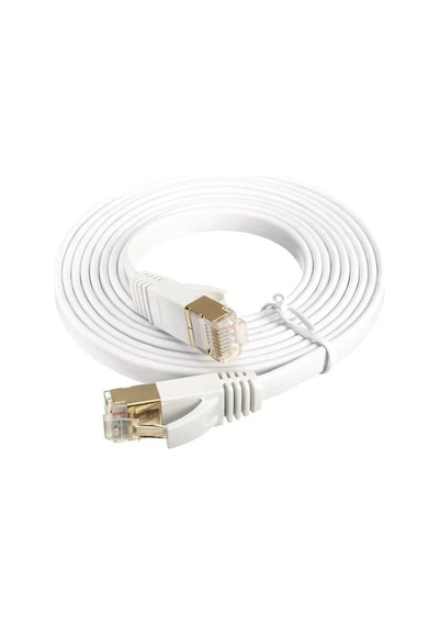 Ancheyn Cat7 Ethernet Rj45 Modem İnternet Kablosu 10gbps 600mhz Flat Kablo 15 Metre 4964