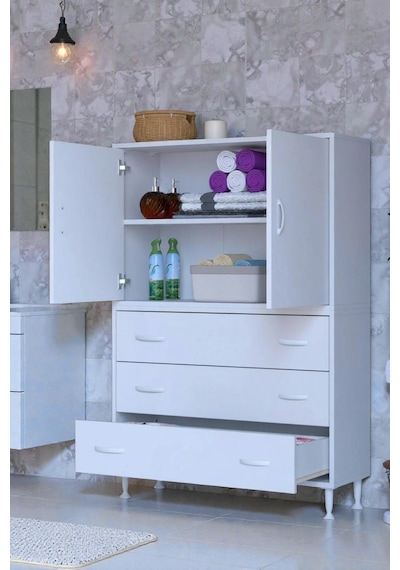 Eliusta Alia Çok Kullanışlı Dolap G:95 Cm Üst Bölme Kapaklı Alt Bölme Çekmeceli 95x138x32,5 Cm Modüler Dolap Beyaz Eliusta Alia Çok Kullanışlı Dolap G:95 Cm Üst Bölme Kapaklı Alt Bölme Çekmeceli 95x138x32,5 Cm Modüler Dolap Beyaz