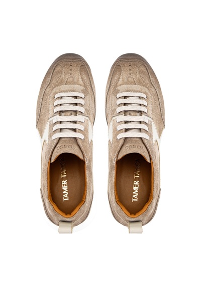 Tamer Tanca Erkek Hakiki Deri Bej Süet Sneakers & Spor Ayakkabı 1171 86-24 Erk Ayk Y26 Bej Suet