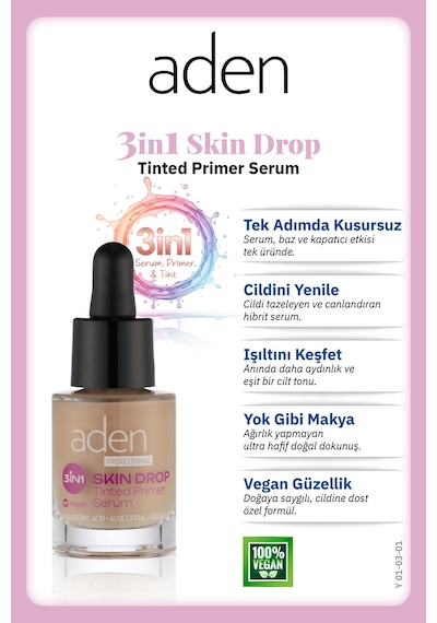 Aden 3in1 Skin Drop - Tinted Primer Serum