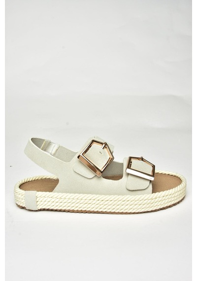 Fox Shoes U596330302 Gri Süet Kadın Sandalet Gri
