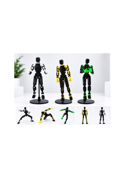 5 Li Hareketli Robot Oyuncak 13 Cm Pozlanabilir Eklemli Robot Figür Seti Stand Dahil