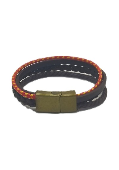 Unisex Mıknatıs Kilitli Deri Bileklik - Mkdb-55 Çok Renkli