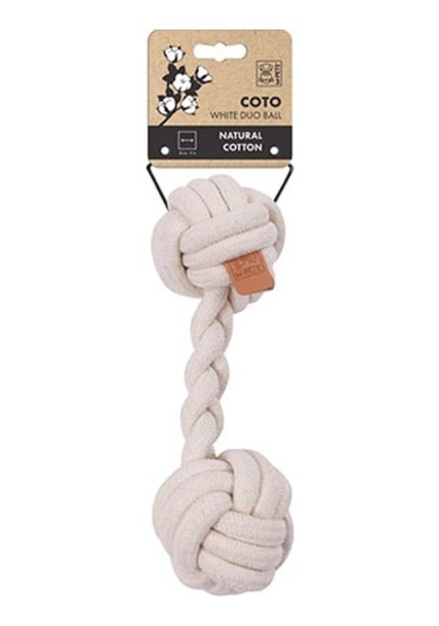 M-pets Coto Beyaz Duo Ball Örgü Köpek Oyuncağı 28 Cm 244-50017.01