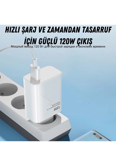 120 Watt Turbo Hızlı Şarz Aleti Adaptör Ve Kablo Seti Type-c Vivo V29 Lite 5g Uyumlu