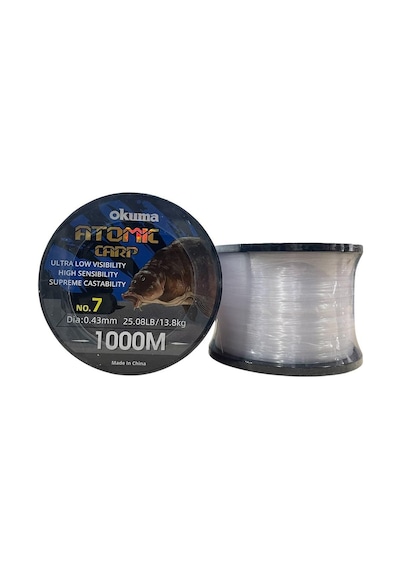 Okuma Atomic Carp 1000mt 0.43mm Bobin Sazan Misinası Şeffaf