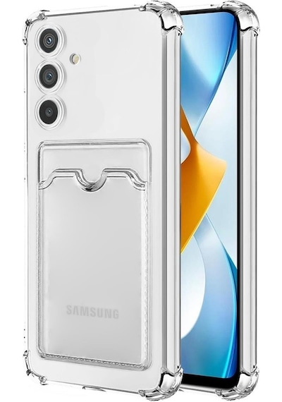 Kvy Samsung Galaxy Uyumlu A05s Kamera Korumalı Kartlıklı Setra Şeffaf Silikon Kılıf