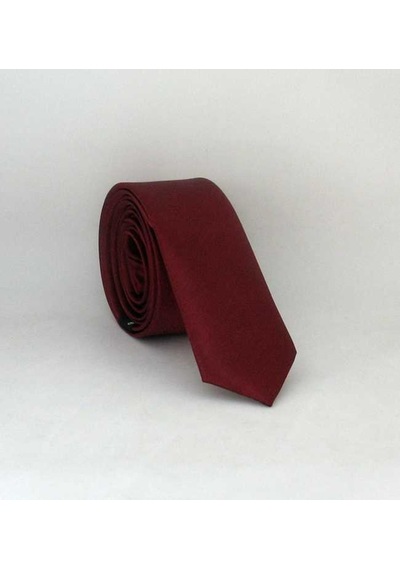 Kalender Giyim Bordo Ultra Slim Fit Düz Renk Saten Kravat - USS-04 Bordo