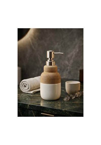 Porselen Sıvı Sabunluk - Lüks Banyo Ve Mutfak Sabunluk - 350 Ml Krem - 892981016 Krem