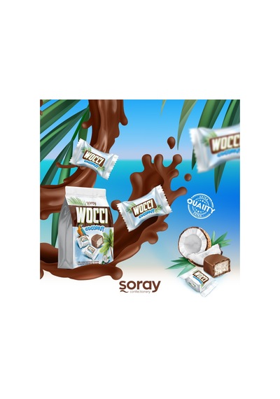 Şoray Wocci Coconut Sütlü Kokolin Hindistan Cevizli Bar 960 G