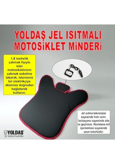 Yoldaş Jel Isıtmalı Motosiklet Koltuk Minderi 1 Yıl Garanti 15 Saniye Hızlı Isınma