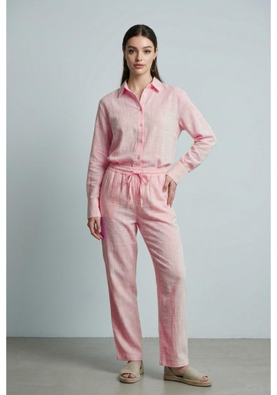 Seeh Pembe Uzun Kollu %100 Pamuk Müslim Gömlek Takım Sh365 Regular