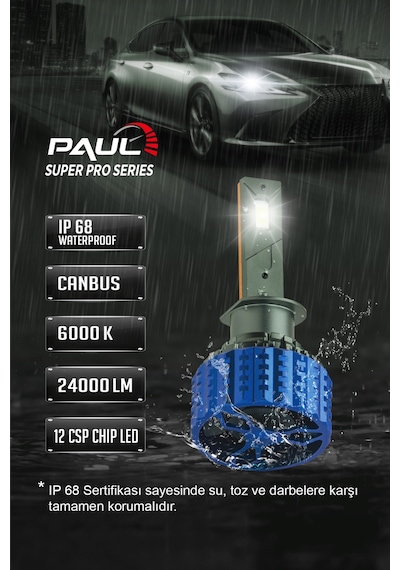 Paul Süper Pro H1 24.000 Lümen Güç Şimşek Etkili Odaklı Ufuk Çizgili Csp Led