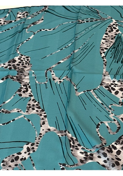 N Craft Desıgn Leopar Çiçek Fuları Açık Yeşil