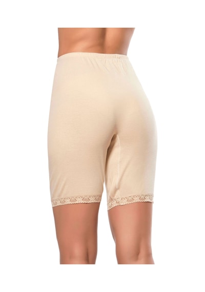 Özkan Underwear Özkan 0114 3'lü Paket Kadın %100 Pamuklu Ağlı Model Ribana Esnek Rahat Kalıp Yumuşak Paçalı Diz Üstü Kısa Tayt Ten