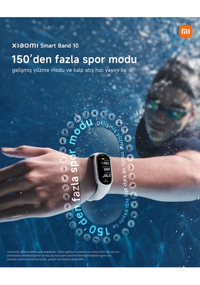 Smart Band 10 Silver Akıllı Bileklik Xiaomi Türkiye Garantili