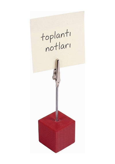 Metal Not Tutucu Metal Kıskaçlı Notluk Kırmızı Masaüstü Not Tutacağı