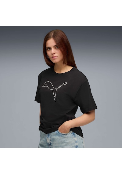 Puma Her Kadın Grafik Baskılı Geniş Kesim Tişört 688149 01 Siyah