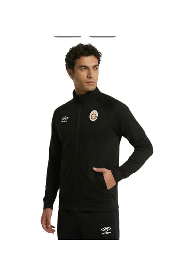 Galatasaray Lisanslı Dik Yaka Fermuarlı Umbro Siyah Sweat Siyah