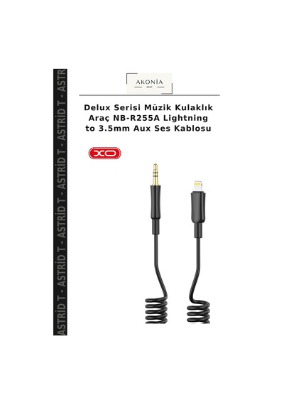 Delux Serisi Müzik Kulaklık Araç Nb-r255a Lightning To 3.5mm Aux Ses Kablosu