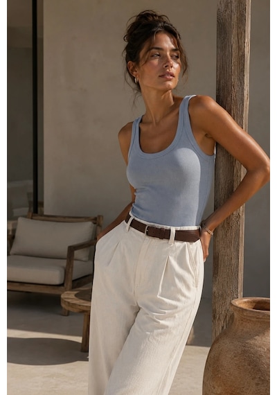 Bb Butik Basic Soft Cotton Fitilli Pamuk Basic Atlet Vücuda Oturan Kalıp Md3571 Bebe Mavi Bb Butik Basic Soft Cotton Fitilli Pamuk Basic Atlet Vücuda Oturan Kalıp Md3571 Bebe Mavi