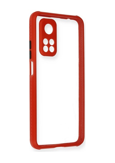 Xiaomi Mi 10t Pro Kılıf Miami Şeffaf Silikon - Kırmızı Evimdeyokyok