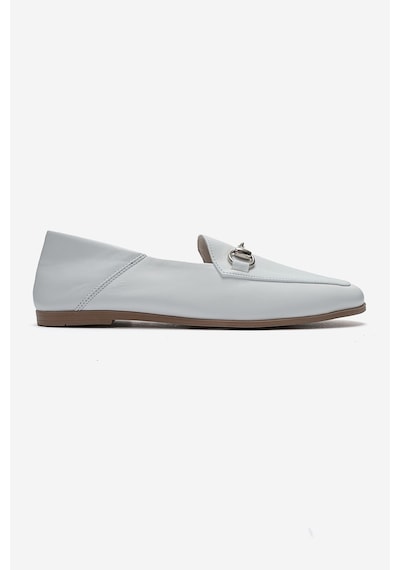 Luvishoes F03 Beyaz Cılt Derı Kadın Babet Beyaz