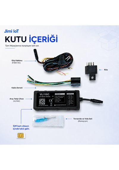 Jimiiot Jimi Iot Vl110c 4g Gps Araç Takip Cihazı Uzaktan Motor Durdurma 9-90v Ip65